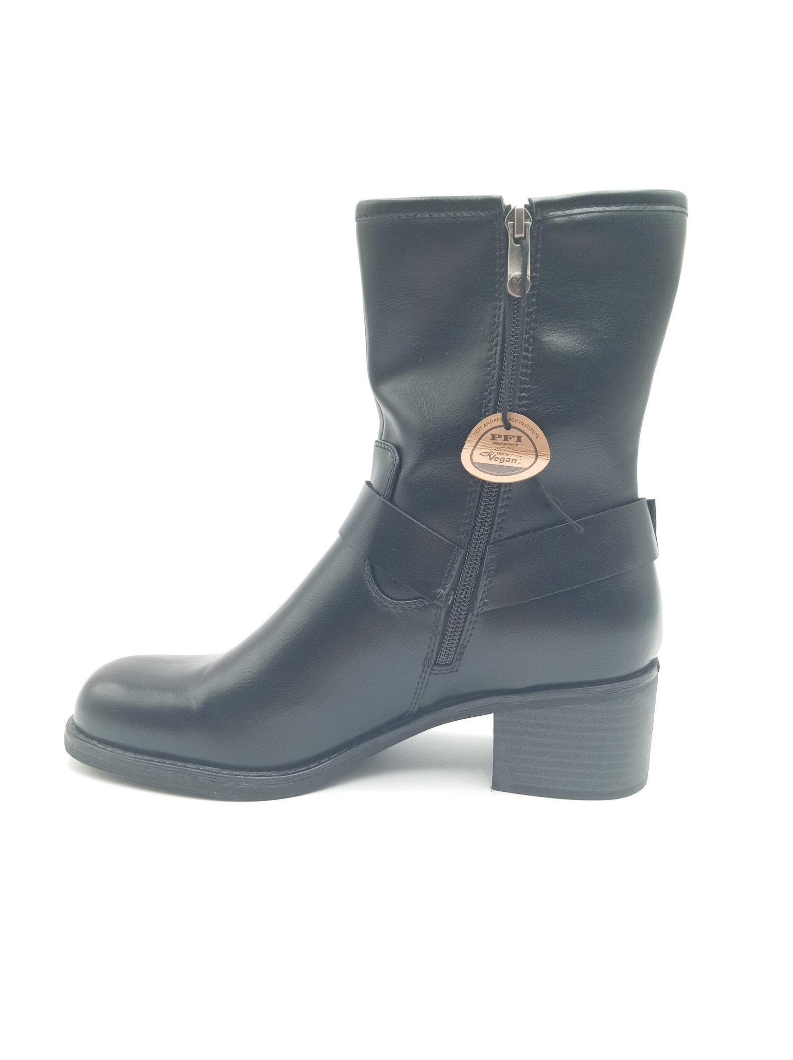 Bottines noires biker femme Marco Tozzi pointures 38 39 et 40 profil opposé