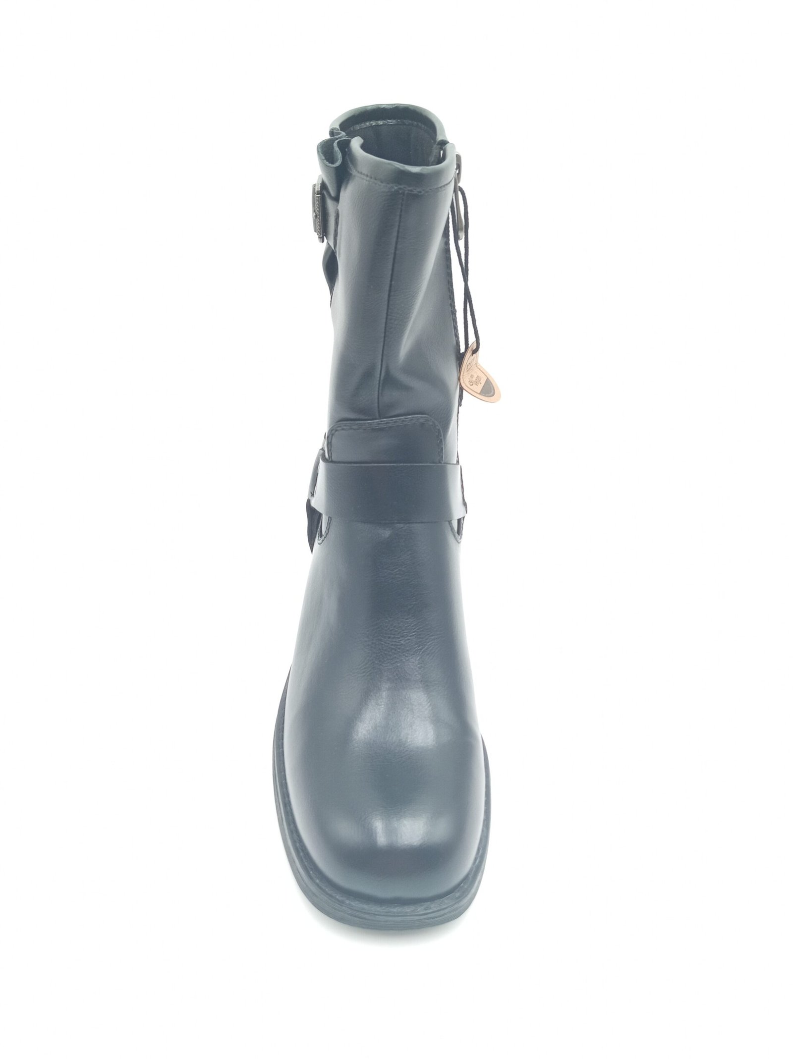 Bottines noires biker femme Marco Tozzi pointures 38 39 et 40 dessus
